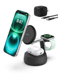BELKIN UltraCharge 25 W Qi2 Chargeur sans fil magnétique 3-en-1 Noir