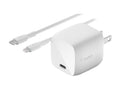 BELKIN 45W USB PD Wall Charger met PPS, WHT w/ 1m 3aMP PVC C-C Cable Chargeur