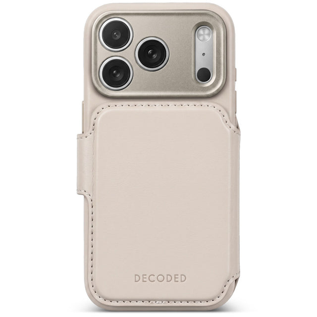 Folio detachable en cuir MagSafe iPhone 18 Pro / 17 Pro Taupe