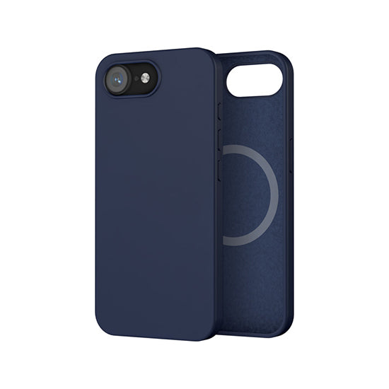 Coque silicone MagSafe iPhone 16e / 17e Bleu