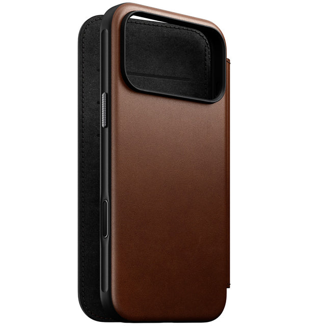Folio Modern cuir iPhone 18 Pro Max / 17 Pro Max Rustic Brown