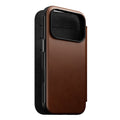Folio Modern cuir iPhone 18 Pro / iPhone 17 Pro Rustic Brown