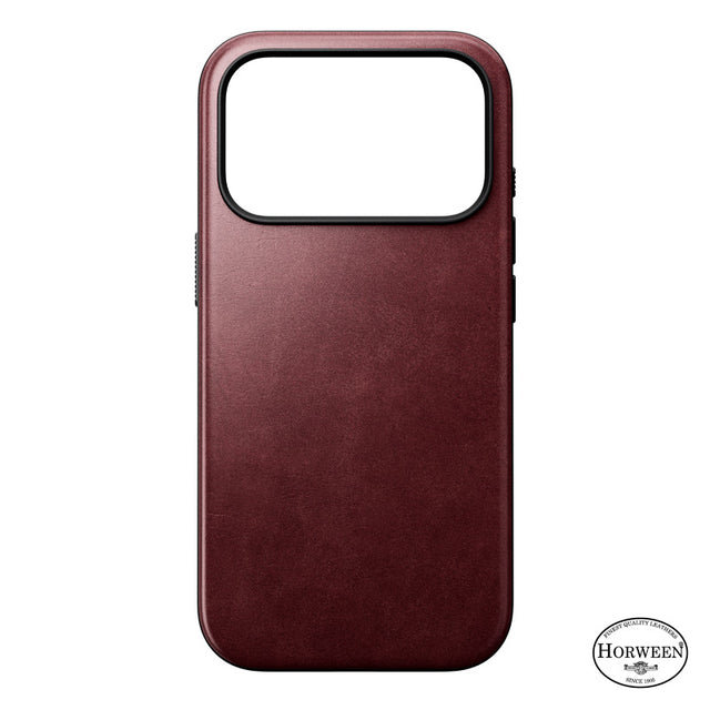 Coque Modern Horween cuir iPhone 18 Pro / 17 Pro Burgundy