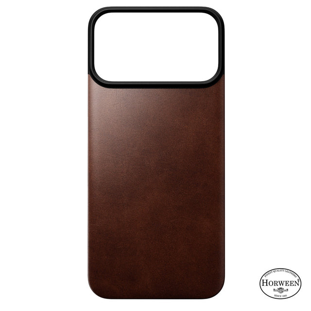 Coque arrière magnétique cuir Horween iPhone 18 Pro Max / 17 Pro Max Rustic Brown