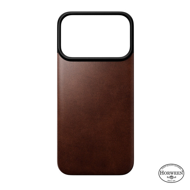 Coque arrière magnétique cuir Horween iPhone 18 Pro / iPhone 17 Pro Rustic Brown