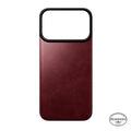 Coque arrière magnétique cuir Horween iPhone 18 Pro / iPhone 17 Pro Burgundy