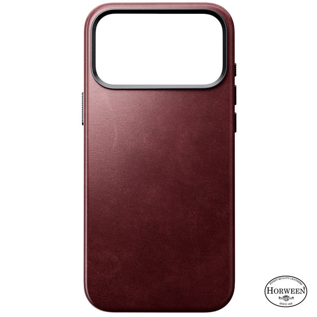 Coque Traditional Horween cuir iPhone 18 Pro Max / 17 Pro Max Burgundy