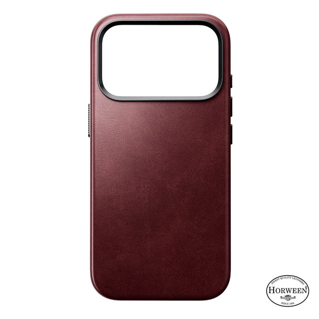 Coque Traditional Horween cuir iPhone 18 Pro / iPhone 17 Pro Burgundy