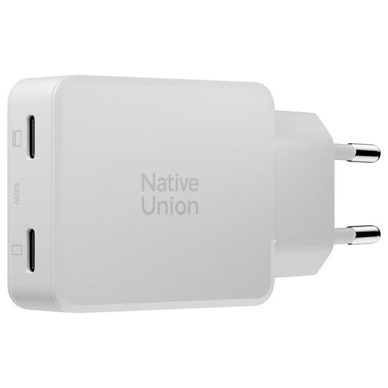 Chargeur Pocket GaN 65 W double USB-C Blanc