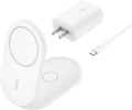 BELKIN Chargeur sans fil BoostCharge Qi2 15W Pied Magnétique 2-in-1 Blanc (WIZ028vfWH)